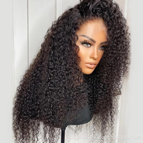 Wholesale 100% cuticle aligned hd lace frontal wigs ,Brazilian Curly Lace Front Wig, Wigs human hair lace front brazilian